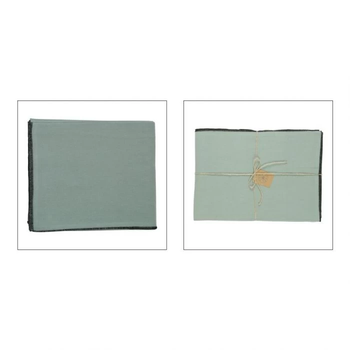 Nappe Coton Lavé Corino Vert D'eau 160x160 4 Nappe Coton Lavé Corino Vert D'eau 160x160 – Image 2