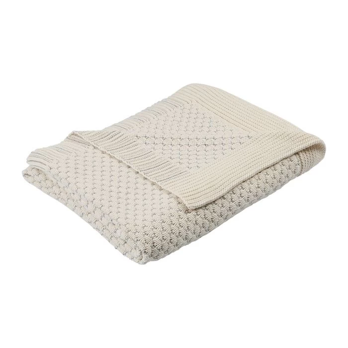 Plaid Ombelio Ecru Argent Coton 150x125 5 Plaid Ombelio Ecru Argent Coton 150x125 – Image 3