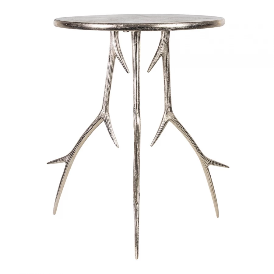 Bout De Canapé Bois De Cerf Alu Argenté GM 4 Bout De Canapé Bois De Cerf Alu Argenté GM – Image 2