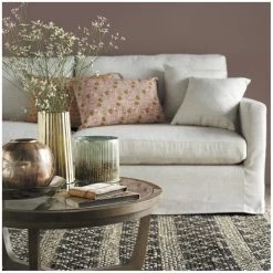 Coussin Jungle Coton Rose 60x40 Blanc D'Ivoire -Meubles De Maison Magasin 016 1 Coussin Jungle Coton Rose 60x40 Blanc d Ivoire Deco Campagne Chic 4