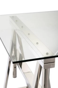 Bureau Contemporain Ajustable Métal Argent Verre -Meubles De Maison Magasin 020 1 Bureau Ajustable Metal Verre Contemporain Jline Jolipa Style Campagne 7