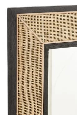 Miroir Molly Bois Noir Rotin Naturel MM 6 Miroir Molly Bois Noir Rotin Naturel MM -Meubles De Maison Magasin 047 1 Miroir Molly Bois Noir Rotin Naturel MM Jline Jolipa Deco Campagne Chic