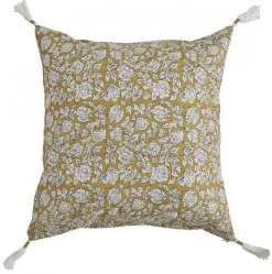 Coussin Eden - Safran 50x50 - Blanc D'Ivoire