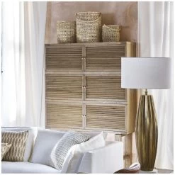 Lampe Malana Pied + Abat-jour Lin Ecru Blanc D'Ivoire -Meubles De Maison Magasin 048 1 Lampe Malana Pied Abat jour Lin Blanc d Ivoire Deco Campagne Chic 2