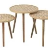 S/3 Tables Gigognes Rotin Naturel Motifs
