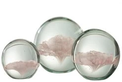 Presse-Papier Rose Verre GM -Meubles De Maison Magasin 079 1 Presse Papier Rose Verre Rose Jline Jolipa Deco Campagne Chic 2