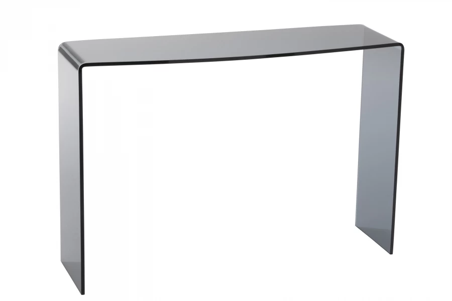 Console Galbée Contemporaine Verre Noir 3 Console Galbée Contemporaine Verre Noir