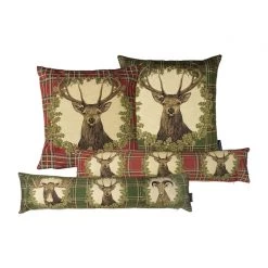 2 Coussins Gobelin Tartan Vert Cerf 45x45 -Meubles De Maison Magasin 087 1 Coussin Gobelin Tartan Cerf 45x45 Mars More deco Campagne Chic