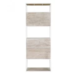 Meuble Haut 4P-1T Eszential Bois Métal Naturel Blanc Pomax -Meubles De Maison Magasin 091 1 Meuble Haut 4 Portes 1 Tiroir Eszential Bois Metal Naturel Blanc Pomax Deco Campagne Chic 4