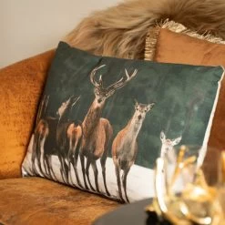 2 Coussins Cerfs Troupeau (40x60) -Meubles De Maison Magasin 095 1 Coussin Troupeau Cerfs Mars More 40x60 Deco Campagne Chic 4