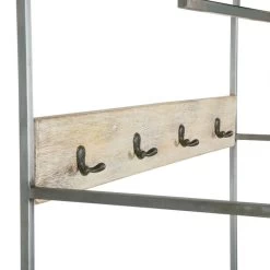 Vestiaire D'entrée Tangram Bois Naturel Métal -Meubles De Maison Magasin 095 1 Vestiaire d entree Tangram Bois Naturel Metal Jardin d Ulysse Deco Campagne Chic 4