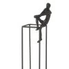 Statue Personnage Pensif Sur Cube Aluminium Noir -Meubles De Maison Magasin 102 1 Statue Figurine Pensive sur Cube Aluminium Noir Jlie Jolipa Deco Campagne chic