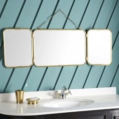 Miroir 3 Parties Laiton Doré -Meubles De Maison Magasin 109 1 Miroir 3 Parties Laiton Dore Signature Mobilier Deco Campagne Chic 3
