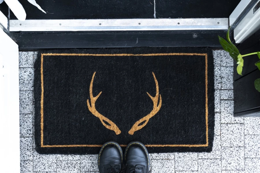 Paillasson Bois De Cerf Noir Deco Campagne Chic 5 Paillasson Bois De Cerf Noir Deco Campagne Chic – Image 3