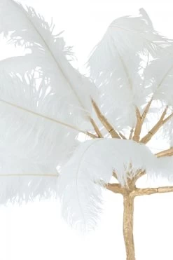 Arbre Métal Or Plumes Blanches 190cm -Meubles De Maison Magasin 124 1 Arbre Metal Or Plumes Blanches Jline Jolipa Deco Campagne Chic 3