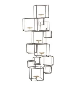 Bougeoir Quadro 5 Feux Métal Bronze 105cm