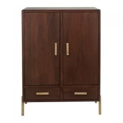 Buffet Haut Victor Manguier Finition Noyer Blanc D'Ivoire