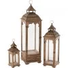 S/3 Lanternes Bistrot Bois Marron 2 S/3 Lanternes Bistrot Bois Marron -Meubles De Maison Magasin 130 1 S3 Lanternes Bistrot Bois Marron Jline Jolipa Deco Campagne Chic