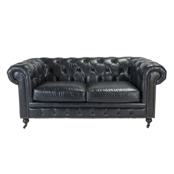 Canapé Cuir Noir Chesterfield 2 Places 3 Canapé Cuir Noir Chesterfield 2 Places