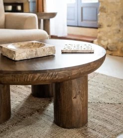 Table Basse Ronde Bois Alytus Athezza -Meubles De Maison Magasin 145 1 Table Basse Ronde Bois Alytus Athezza Hanjel Deco Campagne Chic 3