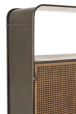 Armoire Haute 2 Portes 3 Tiroirs Metal/Bois Jolipa -Meubles De Maison Magasin 157 1 Armoire Haute 3 Tiroirs Metal Bois Noir Naturel Jolipa Style Campagne 7