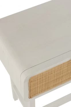 Chevet / Bout De Canapé Molly Bois Blanc Rotin Naturel -Meubles De Maison Magasin 161 1 Bout de Canape Molly Bois Blanc Rotin Naturel Jline Jolipa Style Campagne 6