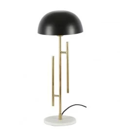 Lampe Marbre Blanc Métal Noir Doré Moten Athezza
