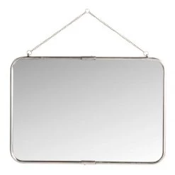 Miroir à Suspendre Argent Vieilli