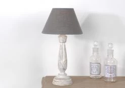 Lampe Bois Lin Gris Corolla Amadeus