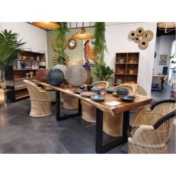 Table à Manger Rectangulaire Suar (3 Tailles) -Meubles De Maison Magasin 176 1 Table a Manger Rectangulaire Suar Athezza Hanjel Deco Campagne Chic 4