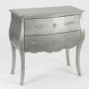 Commode Sauteuse 2 Tiroirs Murano New Silver