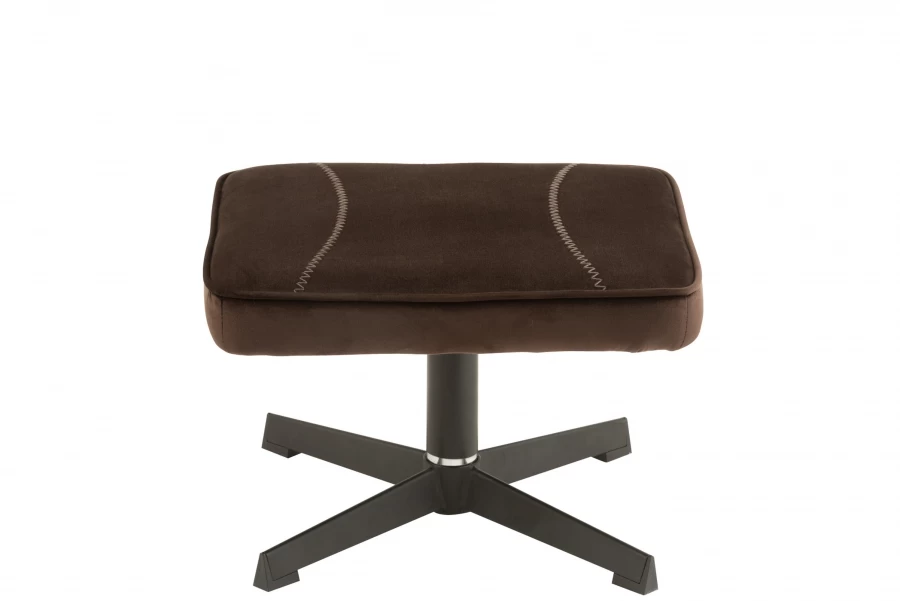 Fauteuil Relax + Repose Pieds Velours Marron 14 Fauteuil Relax + Repose Pieds Velours Marron – Image 12