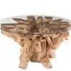 Table De Salon Raoul Teck Naturel ø90cm 1 Table De Salon Raoul Teck Naturel ø90cm -Meubles De Maison Magasin 193 1 Table de Salon Raoul Teck Naturel Jline Jolipa Style Campagne