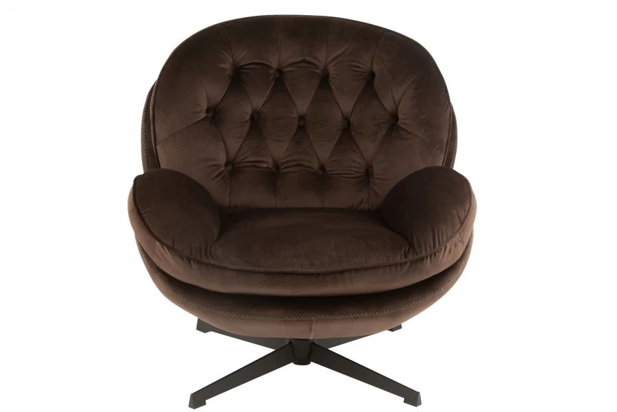 Fauteuil Relax + Repose Pieds Velours Marron 13 Fauteuil Relax + Repose Pieds Velours Marron – Image 11
