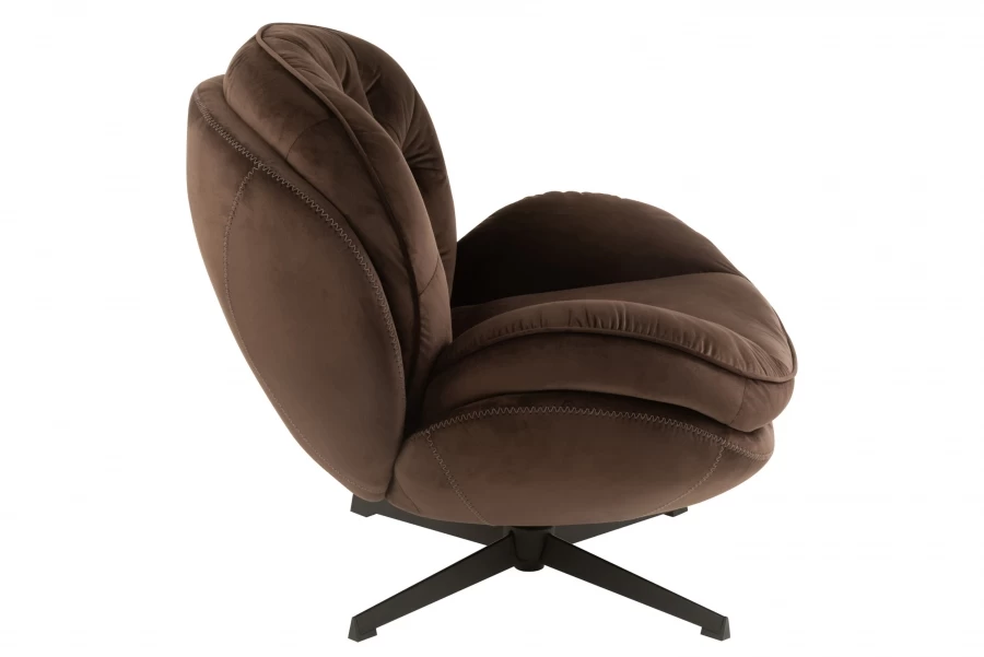 Fauteuil Relax + Repose Pieds Velours Marron 12 Fauteuil Relax + Repose Pieds Velours Marron – Image 10