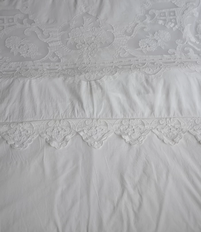 Housse De Couette + 2 Taies Reine Blanc Coquecigrues 240x260 3 Housse De Couette + 2 Taies Reine Blanc Coquecigrues 240x260