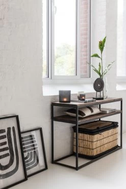 Console Indus 1 Etagère Bois/Métal -Meubles De Maison Magasin 212 78554 B