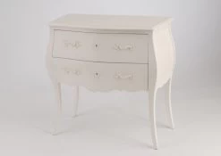 Commode Sauteuse 2 Tiroirs Murano Blanc
