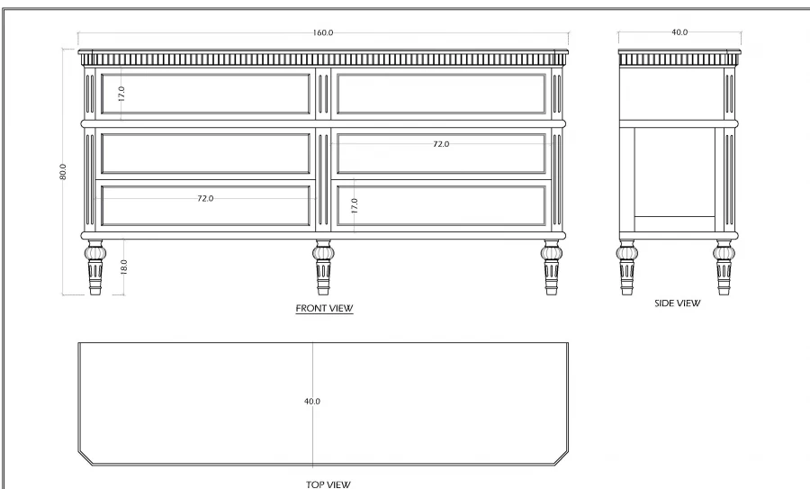 Commode Double 6 Tiroirs Leonie Blanc 6 Commode Double 6 Tiroirs Leonie Blanc – Image 4
