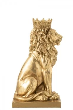 Lion Assis Roi Or H38cm 7 Lion Assis Roi Or H38cm -Meubles De Maison Magasin 226 1 Lion Assis Roi Or Jline Jolipa Deco Campagne Chic 3