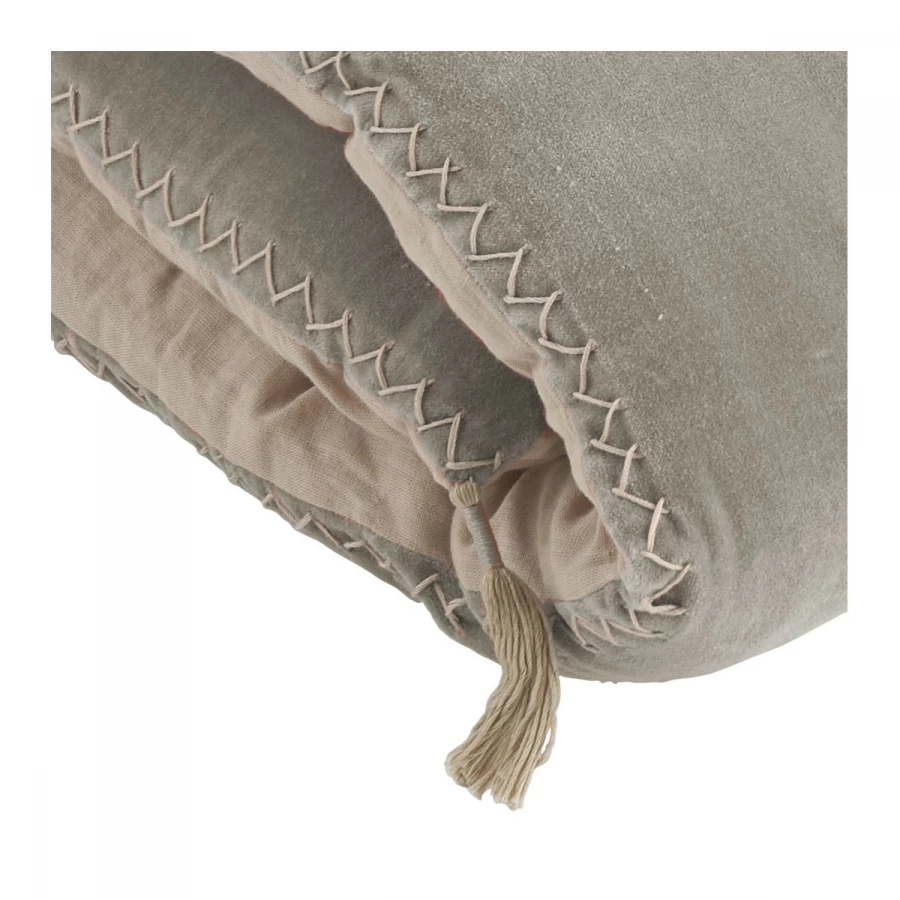 Futon Matteo Velours / Lin --- Gris Clair 180x80 Blanc D'Ivoire 4 Futon Matteo Velours / Lin --- Gris Clair 180x80 Blanc D'Ivoire – Image 2