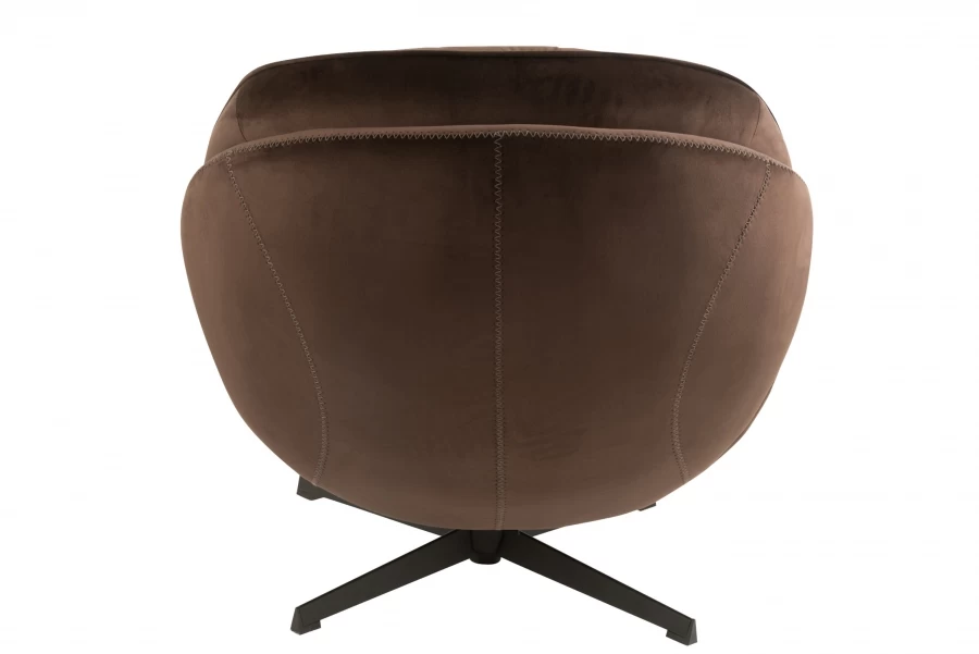 Fauteuil Relax + Repose Pieds Velours Marron 6 Fauteuil Relax + Repose Pieds Velours Marron – Image 4