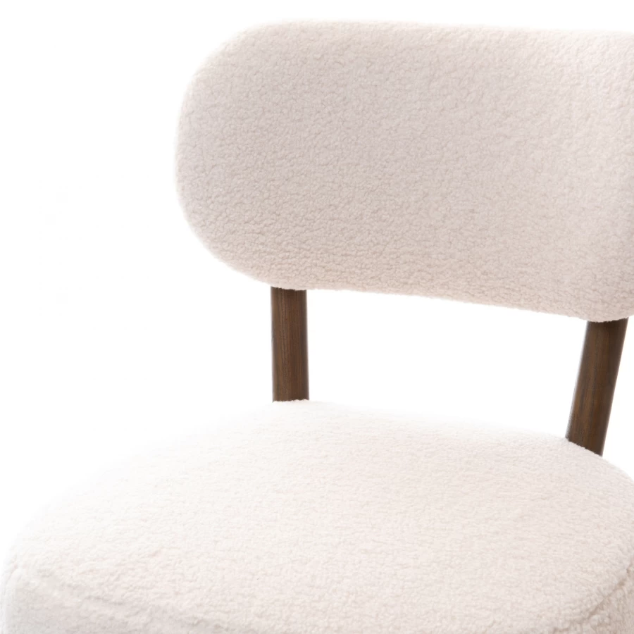 Chaise Edda Blanche Bouclettes 4 Chaise Edda Blanche Bouclettes – Image 2