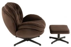Fauteuil Relax + Repose Pieds Velours Marron 17 Fauteuil Relax + Repose Pieds Velours Marron -Meubles De Maison Magasin 237 1 Fauteuil Relax Repose Pieds Velours Marron Jline Jolipa Deco Campagne Chic 3