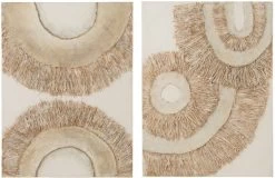 2 Cadres Toile Peinture Raphia Naturel Ibiza 90*120