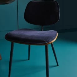Chaise Olympia Bois Velours Bleu -Meubles De Maison Magasin 241 1 Chaise Olympia Bois Velours Bleu Signature Mobilier Deco Campagne Chic 4