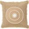 Coussin Cercles Ibiza Blanc Naturel -Meubles De Maison Magasin 256 1 Coussin Cercle Miroir Naturel Ibiza Boheme JLine Jolipa Deco Campagne Chic