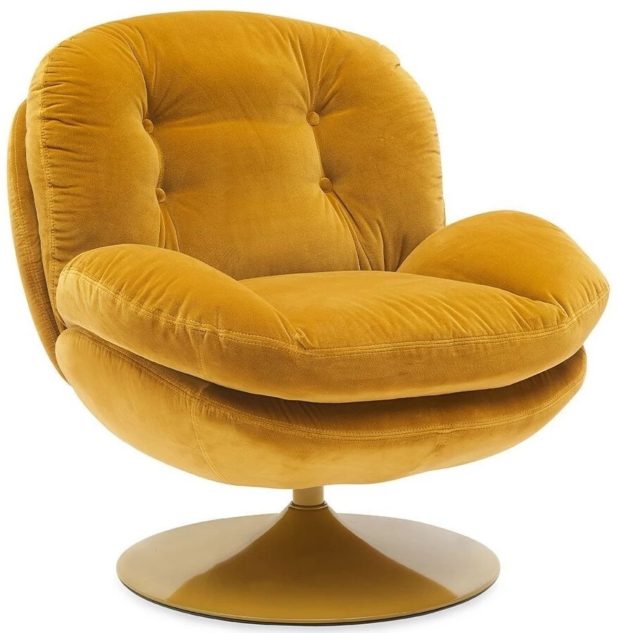 Fauteuil Memento Velours Uni Moutarde NOUVEAU 3 Fauteuil Memento Velours Uni Moutarde NOUVEAU