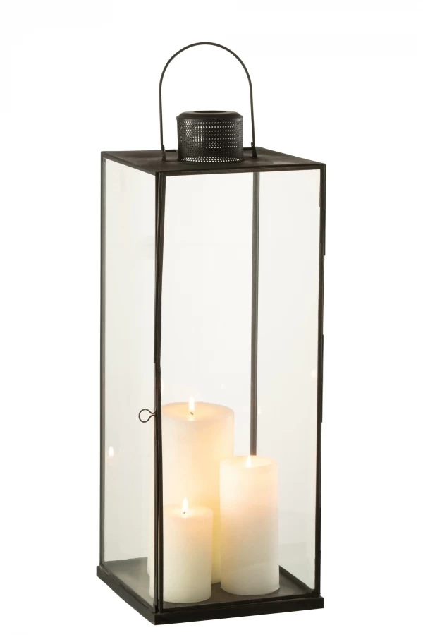 Lanterne Contemporaine Haute Métal Noir 3 Lanterne Contemporaine Haute Métal Noir