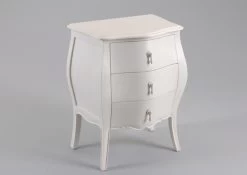 Chevet 3 Tiroirs Murano Blanc -Meubles De Maison Magasin 263 Mini Commode 3 Tiroirs Murano Blanc